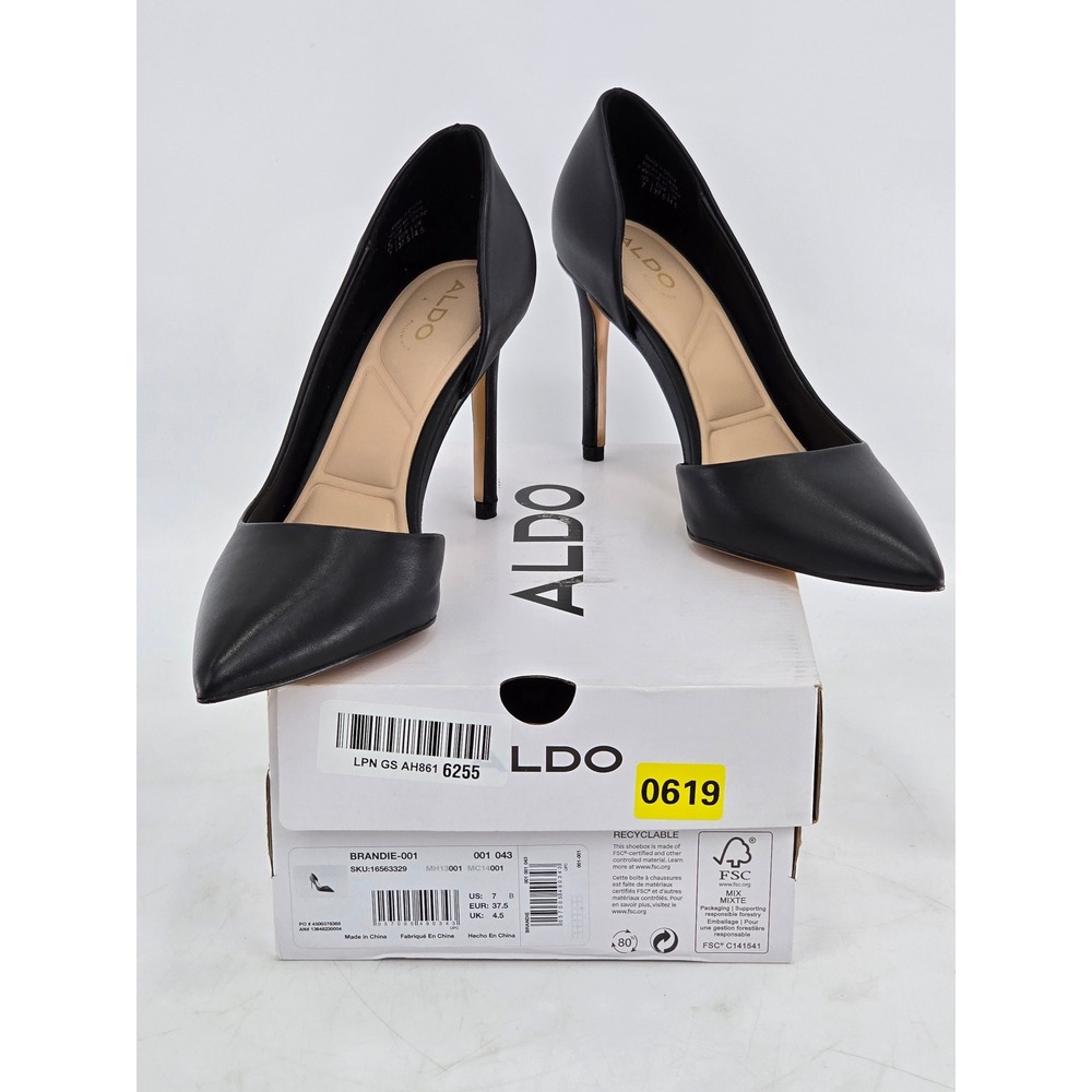 Aldo Brandie-001 Pumps Womens 7 Black Pointed Toe D'Orsay Stiletto - Excellent